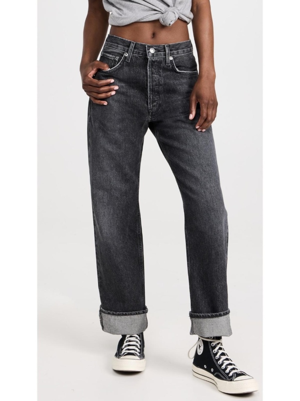 AGOLDE Fran Low-Slung Straight Jeans in Ditch
